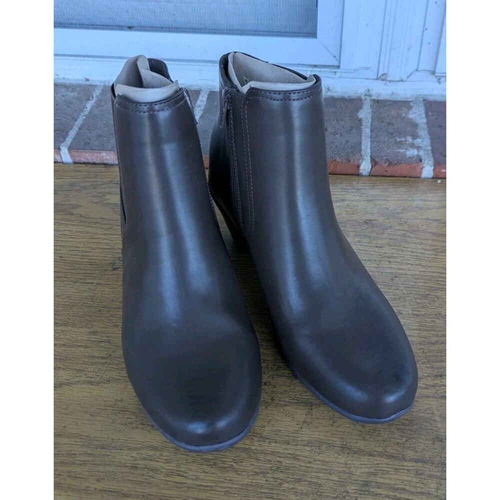 Easy Spirit Camira Women's Ankle Boot Bootie‎ Dark Brown Leather US Size 9